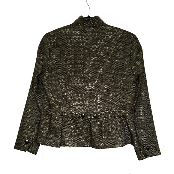 Coldwater Creek Green Tweed Lined 5-Button Long Sleeve Career Blazer Sz 4-6 - Picture 2 of 9